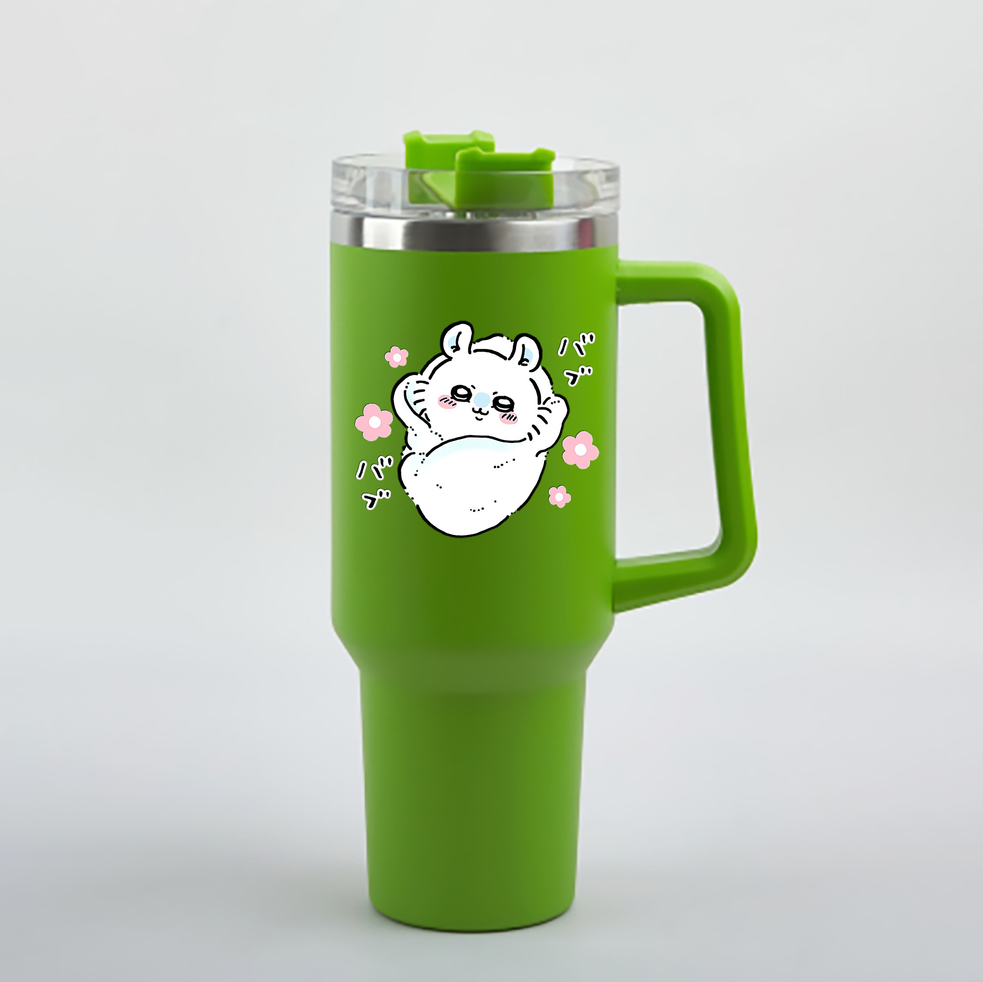 （画像用） ちいかわ モモンガ Chii-kawa Momonga 1200mL車用タンブラー - クリスタルステッカー（プラスチックストロー付き）